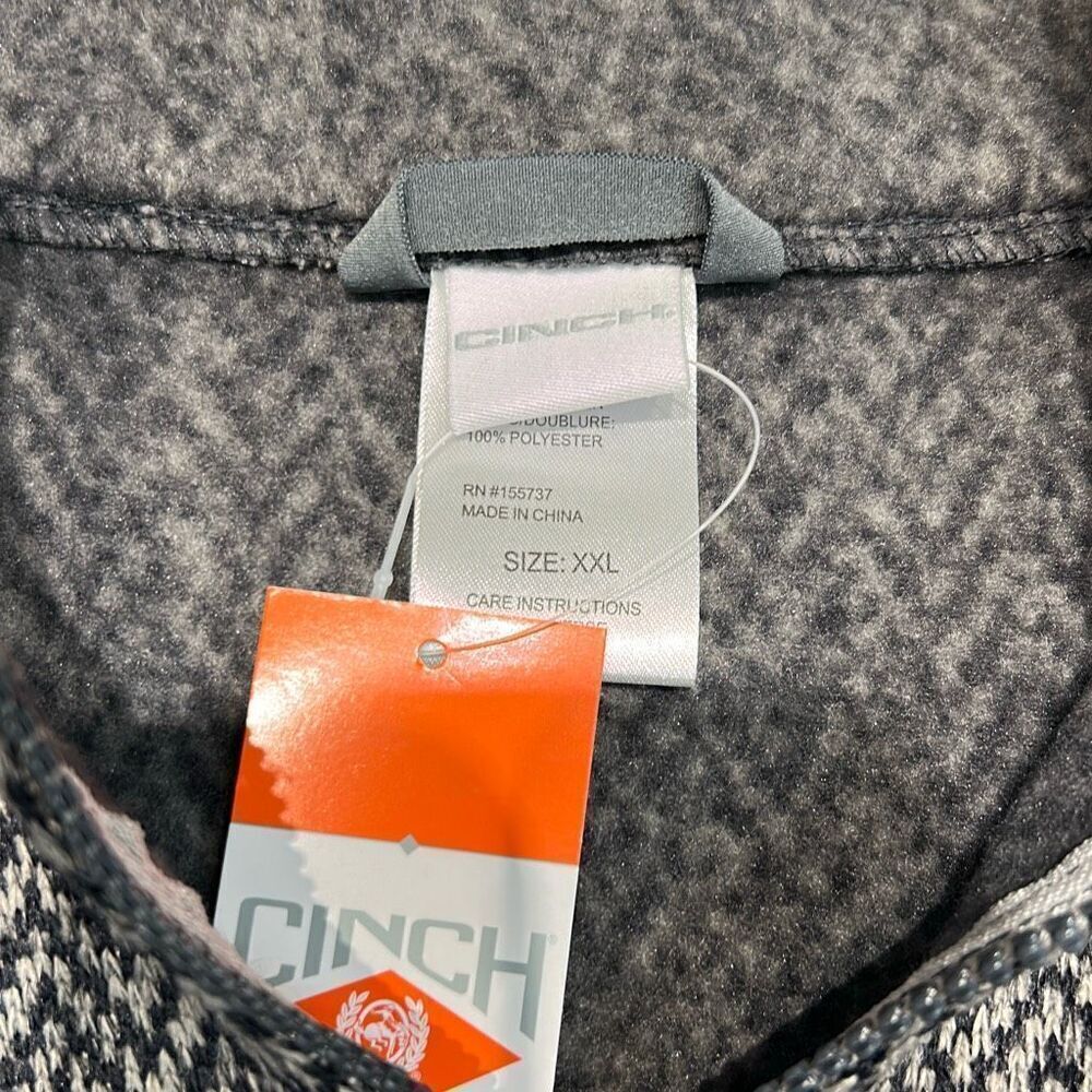 NEW Cinch Pullover Quarter 1/4 Zip Womens Sz XXL Gray Herringbone Pockets Soft - Picture 6 of 8